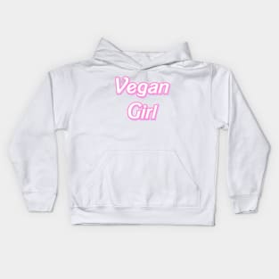 Vegan Girl (Barbie font) Kids Hoodie